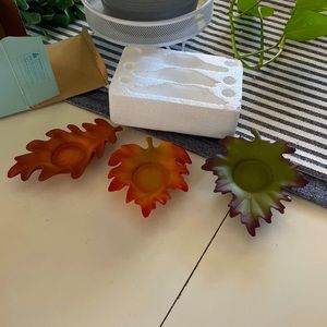 PartyLite fall leaves votive holders 🍃🍁 🍂